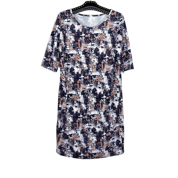 Pink Blush Maternity Blue Pink Printed Short Sleeve Dress 2XL - Picture 7 of 7